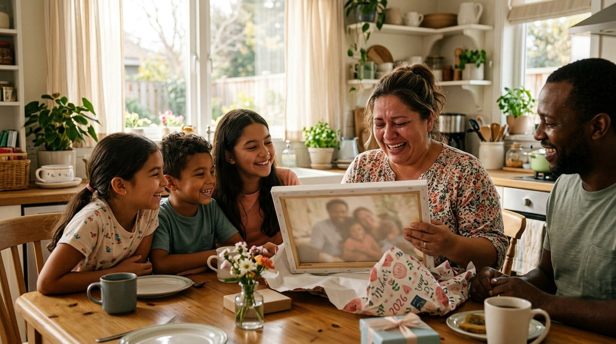 Mother's Day Gifts 2026 — diverse families and personalized gifts — Family Gift Studio