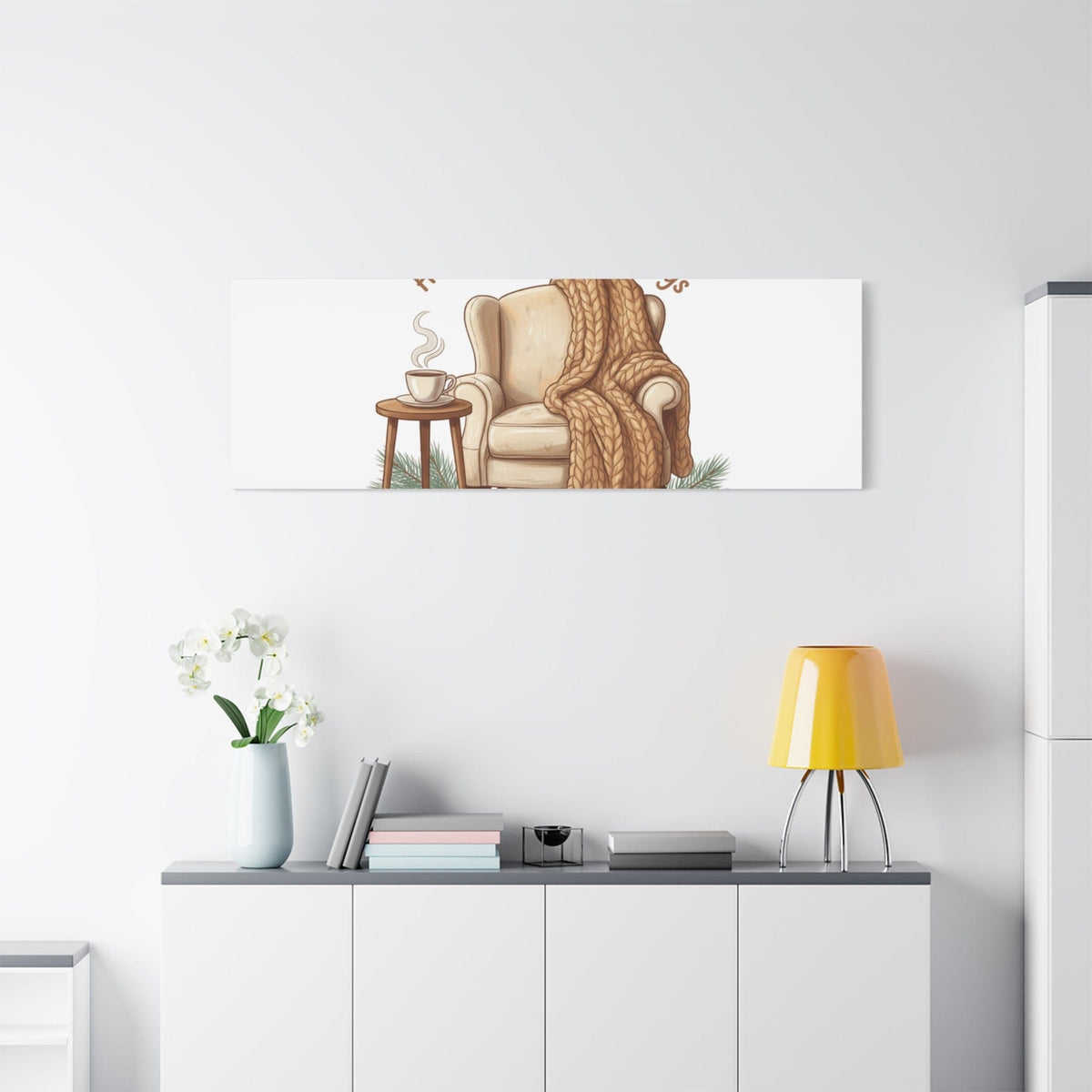 Hot Cocoa & Warm Hugs Canvas | cozycore hygge snuggle season