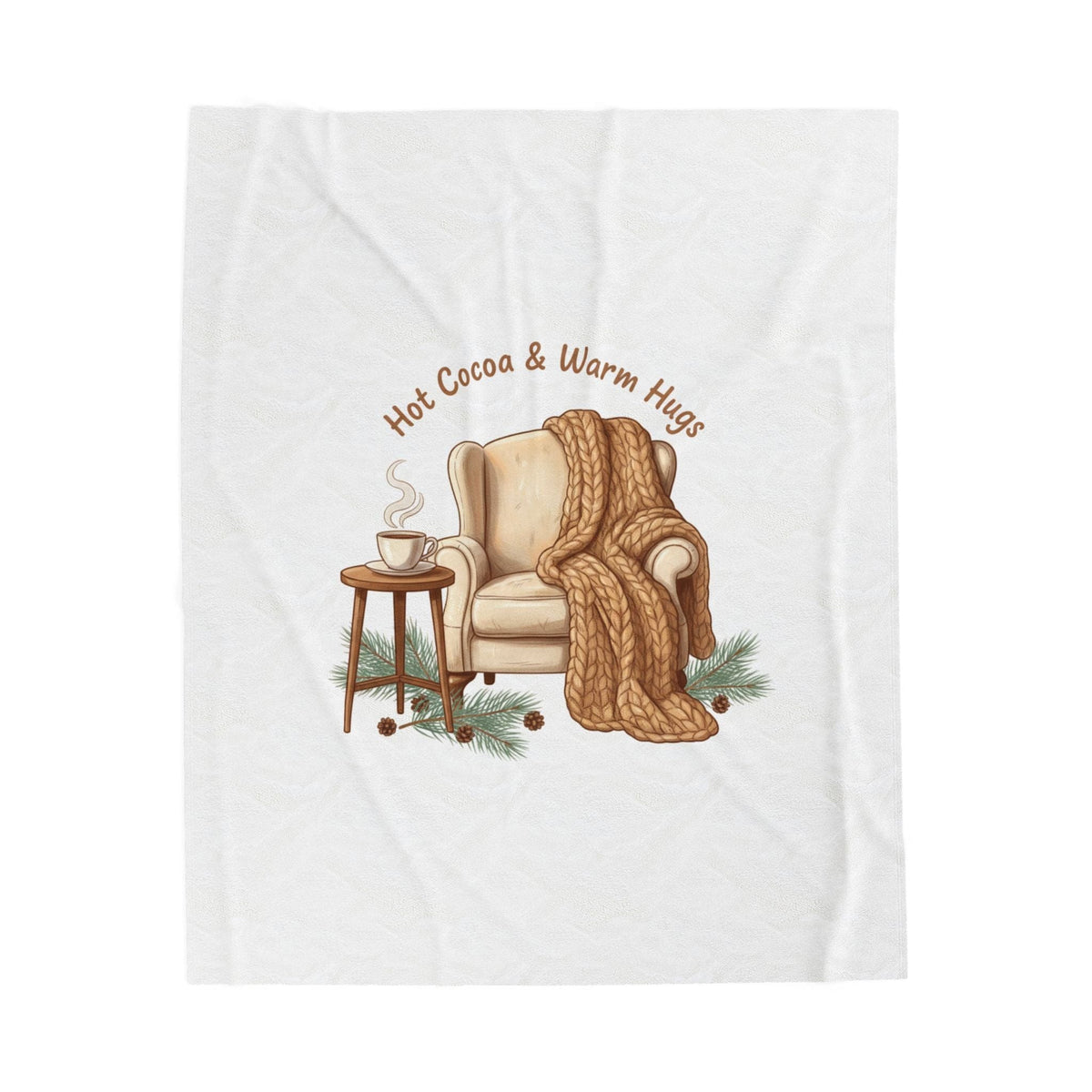 Hot Cocoa & Warm Hugs Velveteen Plush Blanket | cozycore, hygge