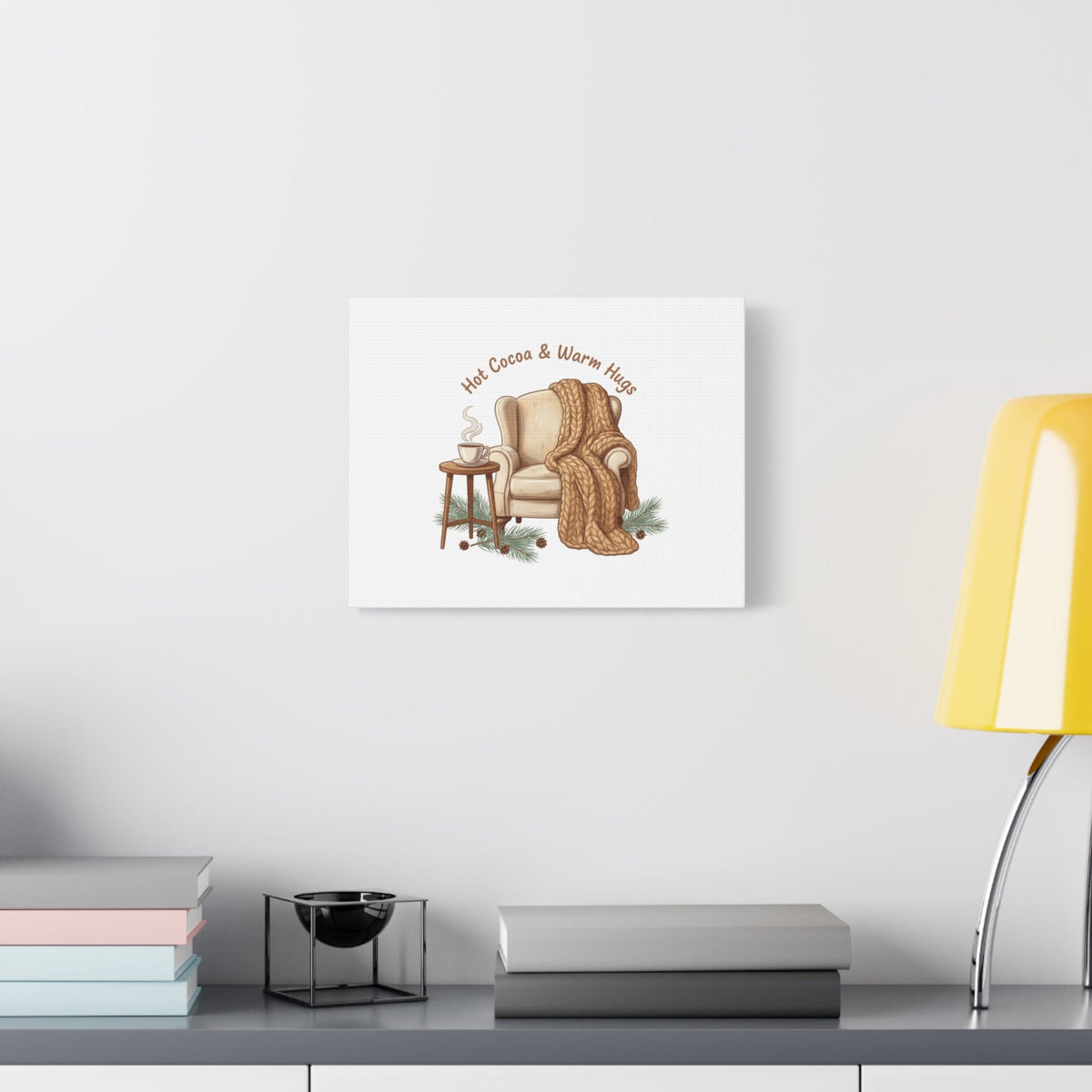 Hot Cocoa & Warm Hugs Canvas | cozycore hygge snuggle season