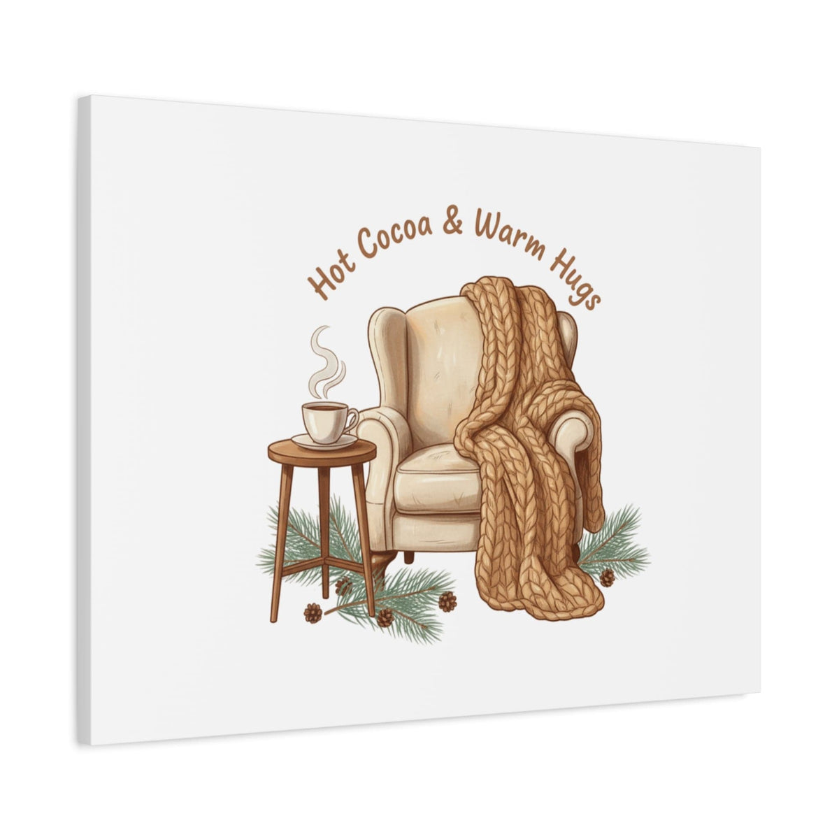 Hot Cocoa & Warm Hugs Canvas | cozycore hygge snuggle season