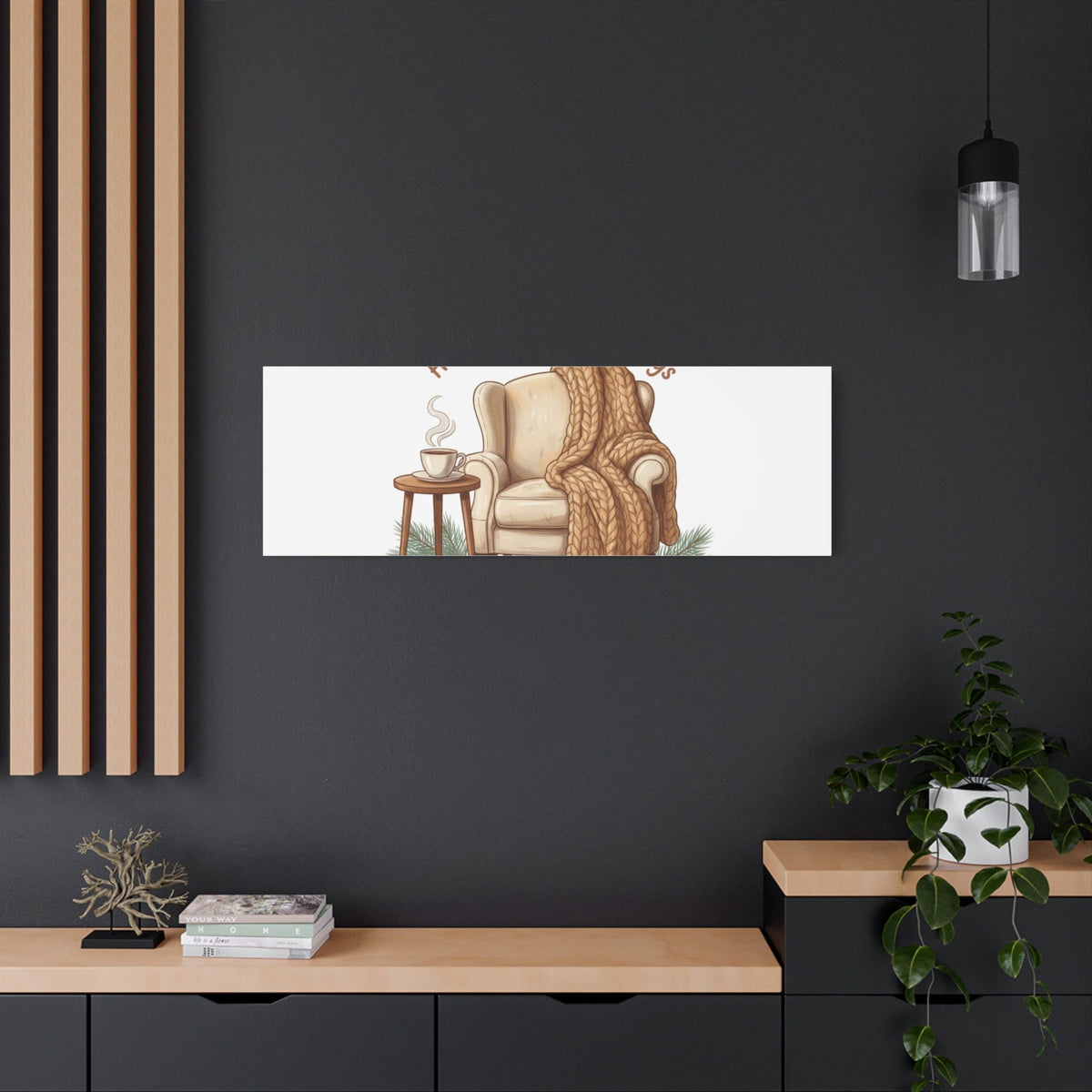 Hot Cocoa & Warm Hugs Canvas | cozycore hygge snuggle season