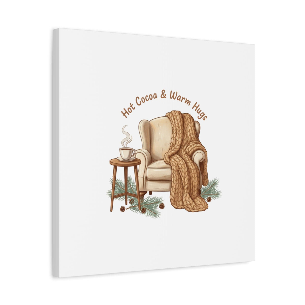 Hot Cocoa & Warm Hugs Canvas | cozycore hygge snuggle season