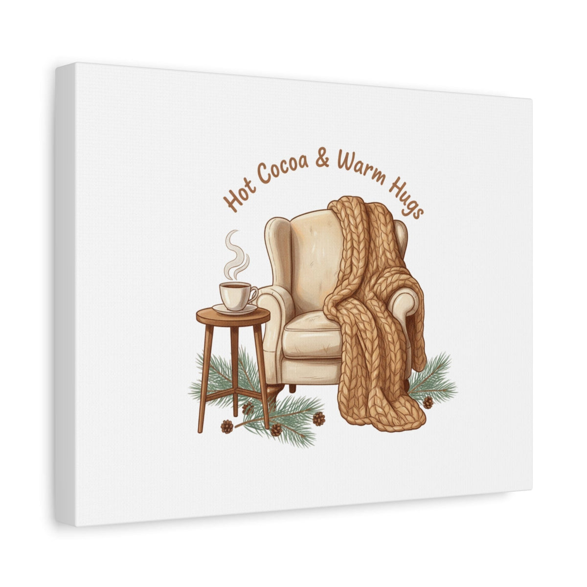 Hot Cocoa & Warm Hugs Canvas | cozycore hygge snuggle season