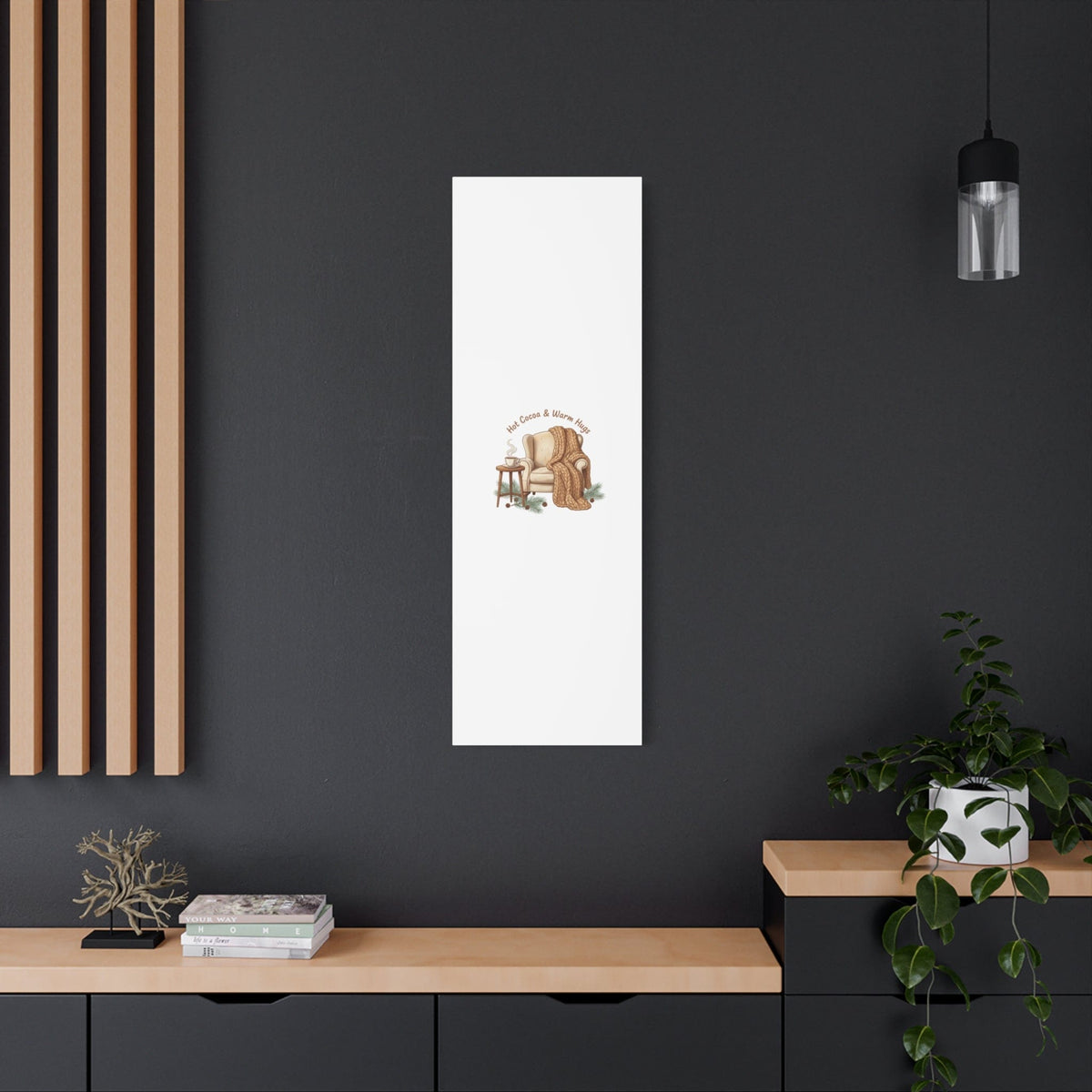 Hot Cocoa & Warm Hugs Canvas | cozycore hygge snuggle season