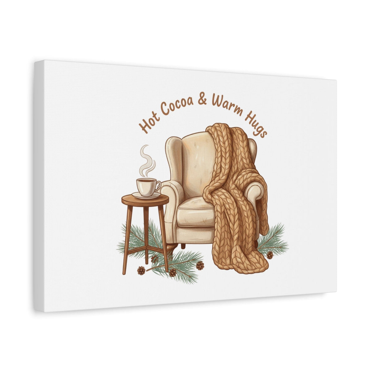 Hot Cocoa & Warm Hugs Canvas | cozycore hygge snuggle season