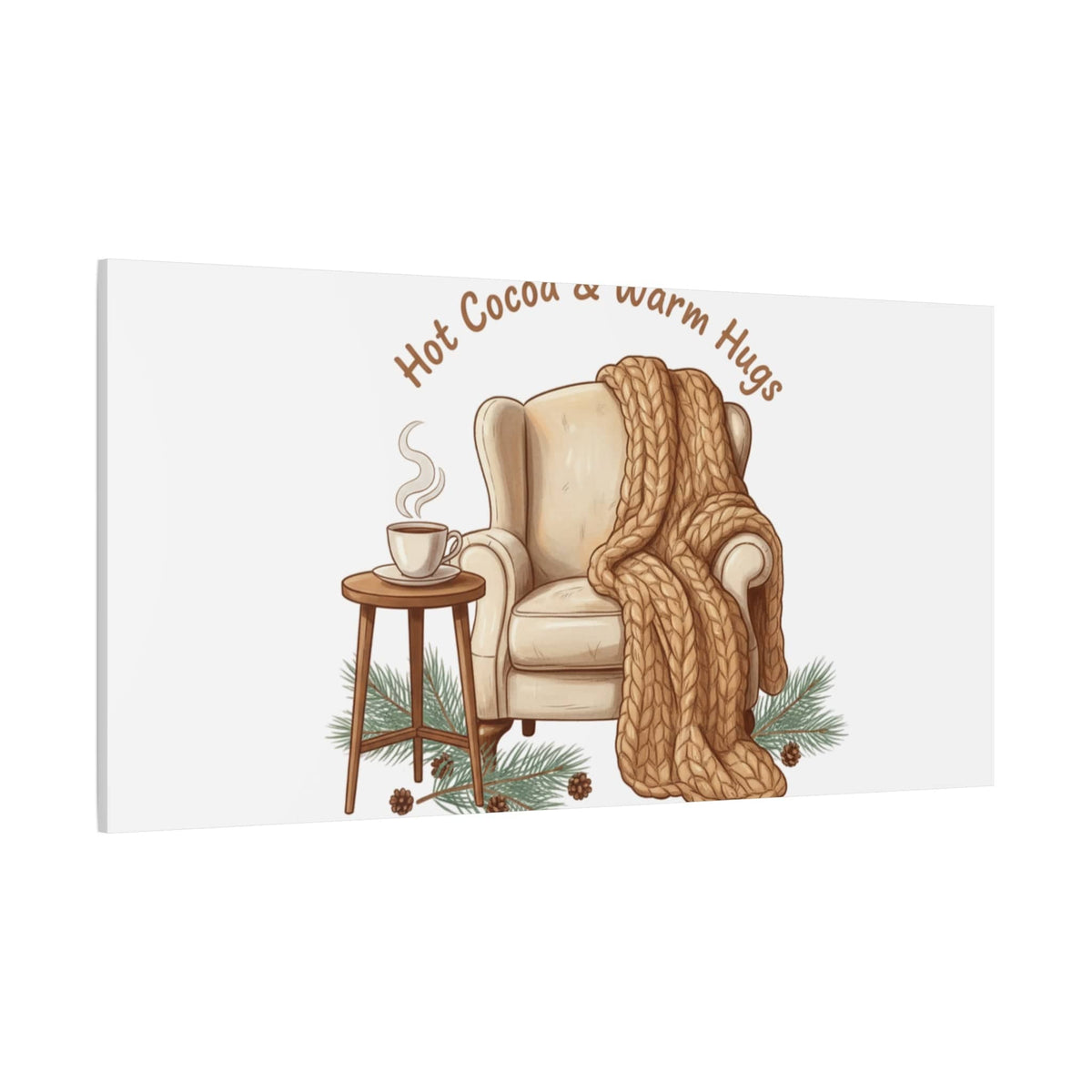 Hot Cocoa & Warm Hugs Canvas | cozycore hygge snuggle season
