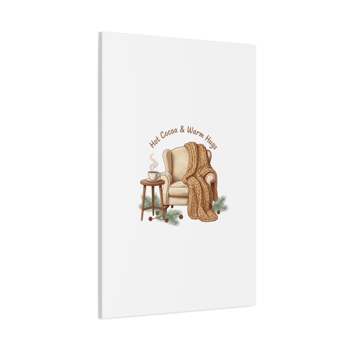 Hot Cocoa & Warm Hugs Canvas | cozycore hygge snuggle season
