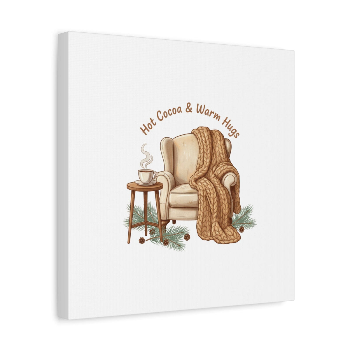 Hot Cocoa & Warm Hugs Canvas | cozycore hygge snuggle season