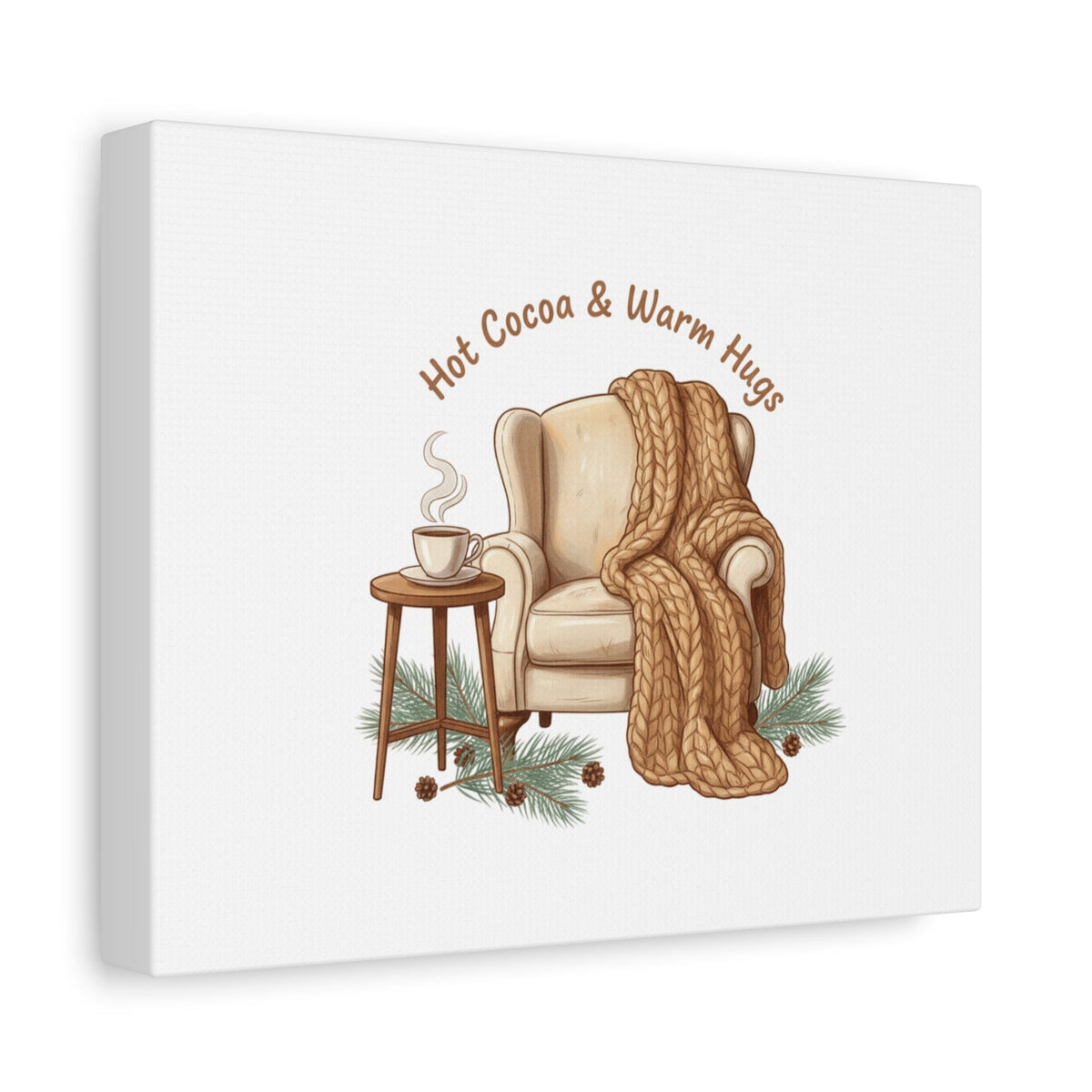 Hot Cocoa & Warm Hugs Canvas | cozycore hygge snuggle season