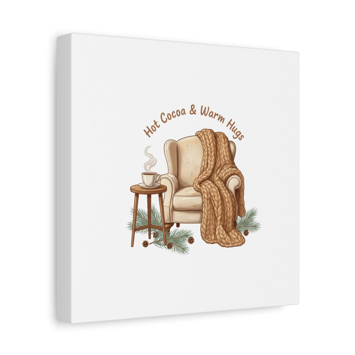 Hot Cocoa & Warm Hugs Canvas | cozycore hygge snuggle season