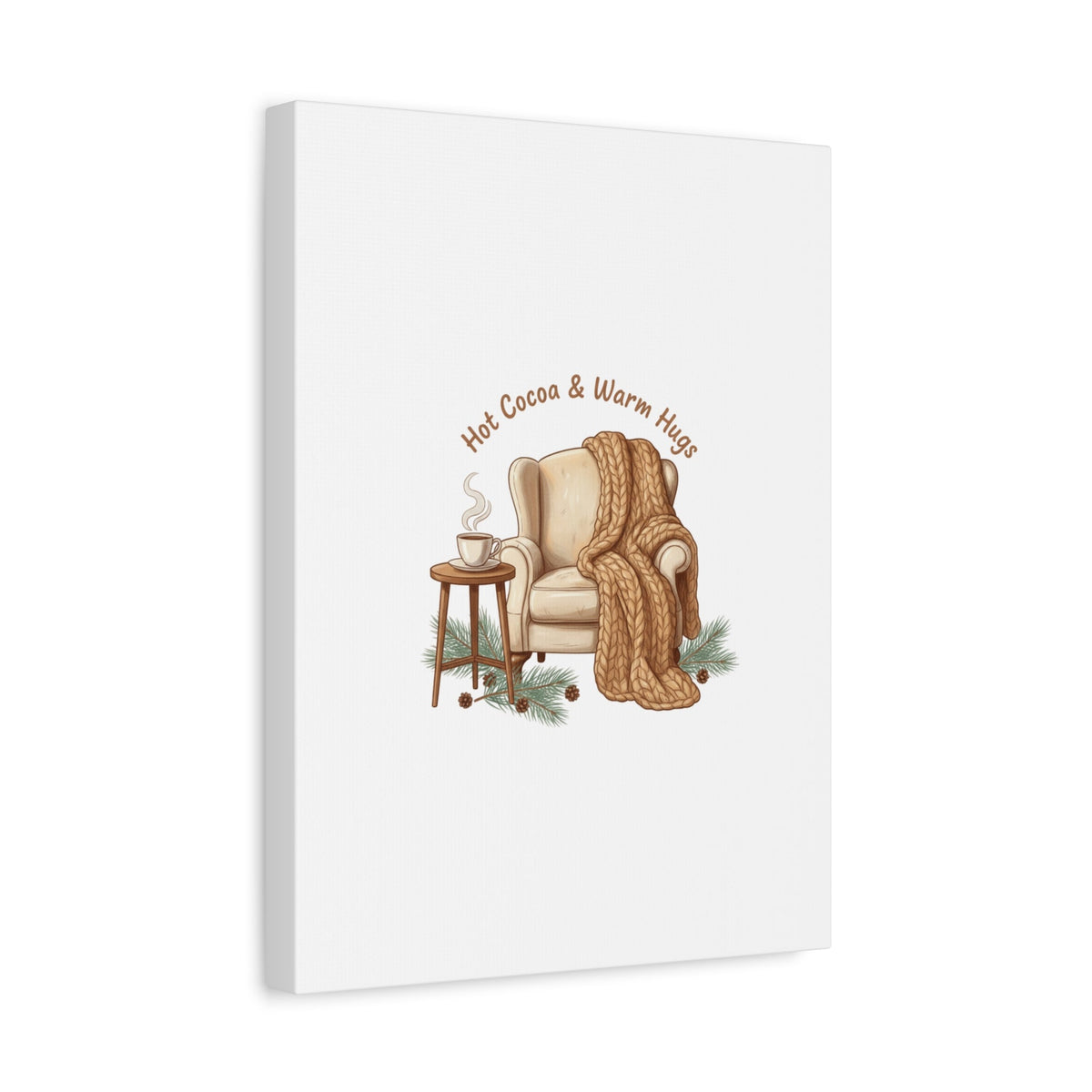 Hot Cocoa & Warm Hugs Canvas | cozycore hygge snuggle season