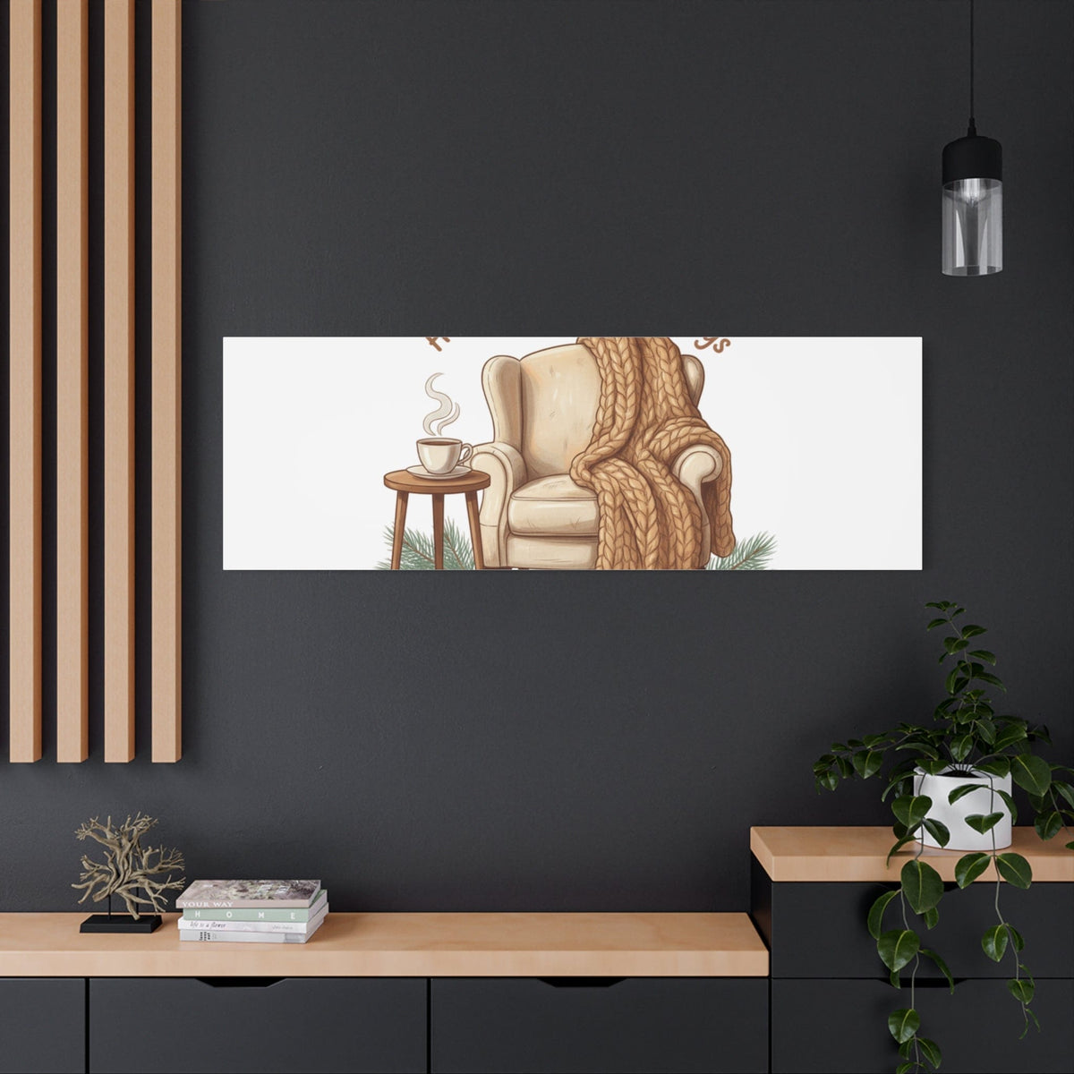 Hot Cocoa & Warm Hugs Canvas | cozycore hygge snuggle season