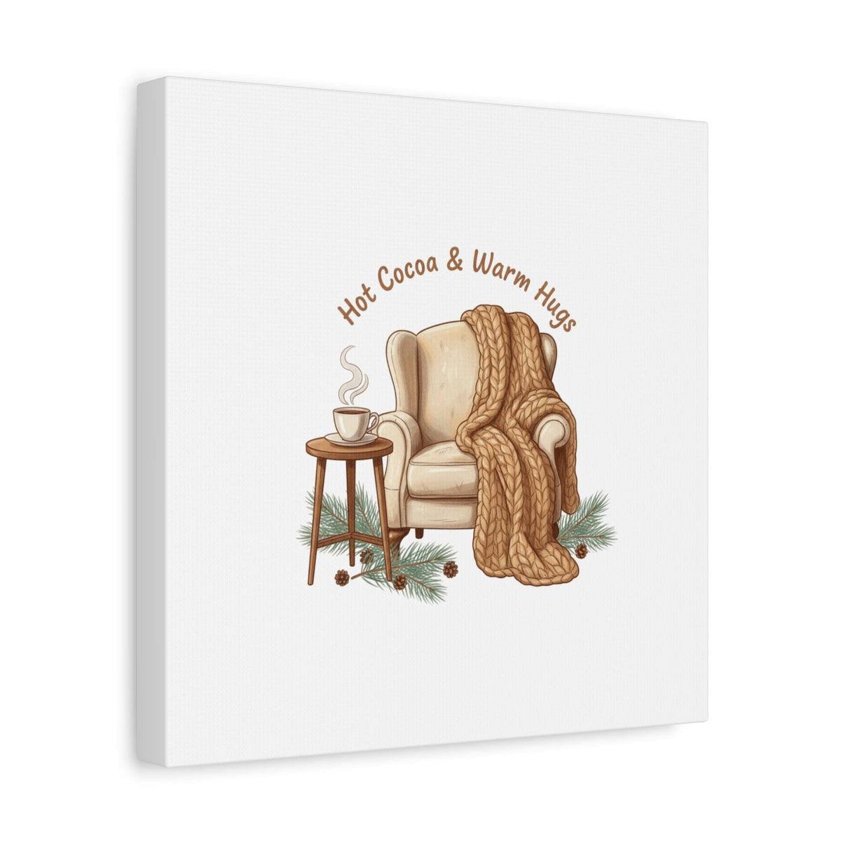Hot Cocoa & Warm Hugs Canvas | cozycore hygge snuggle season