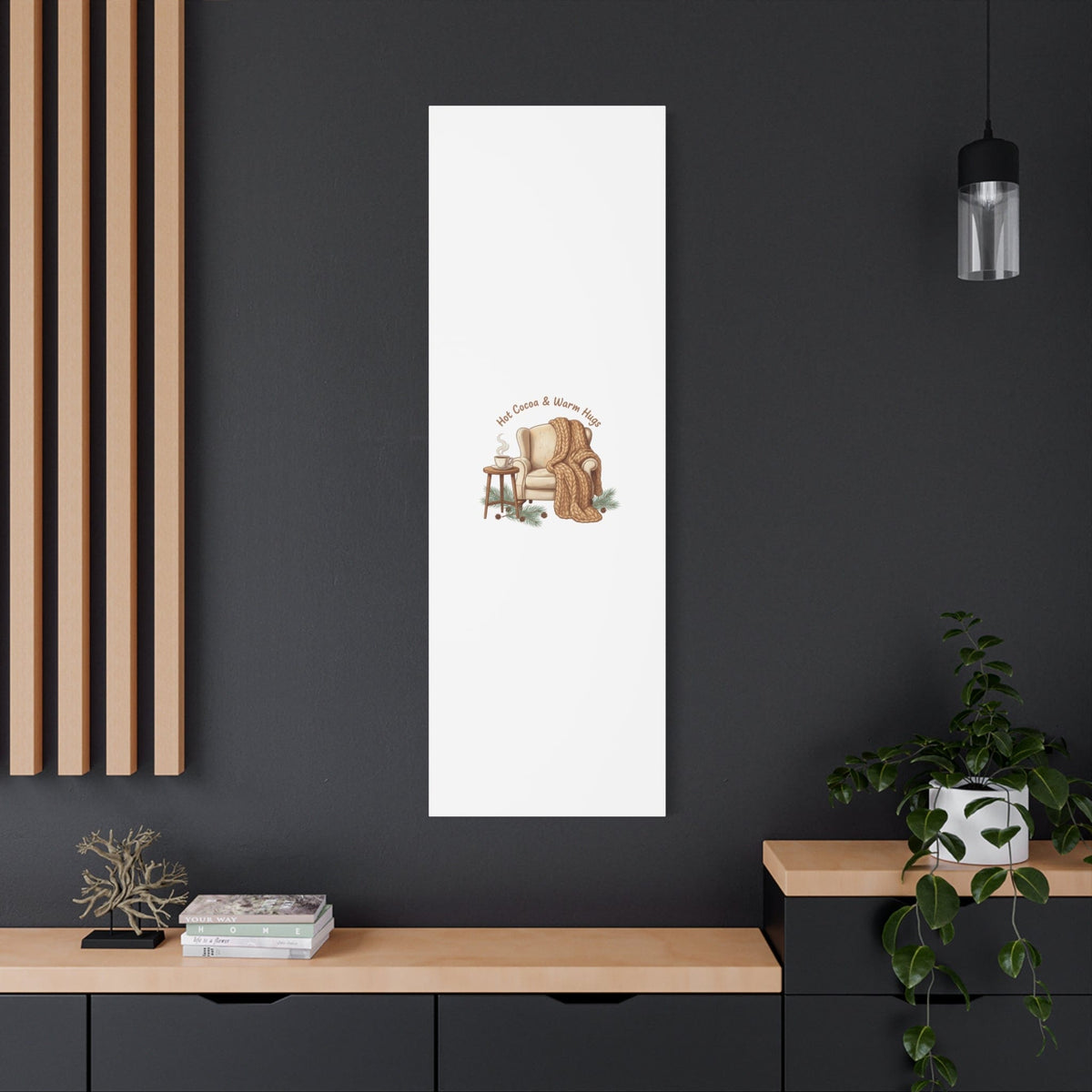 Hot Cocoa & Warm Hugs Canvas | cozycore hygge snuggle season