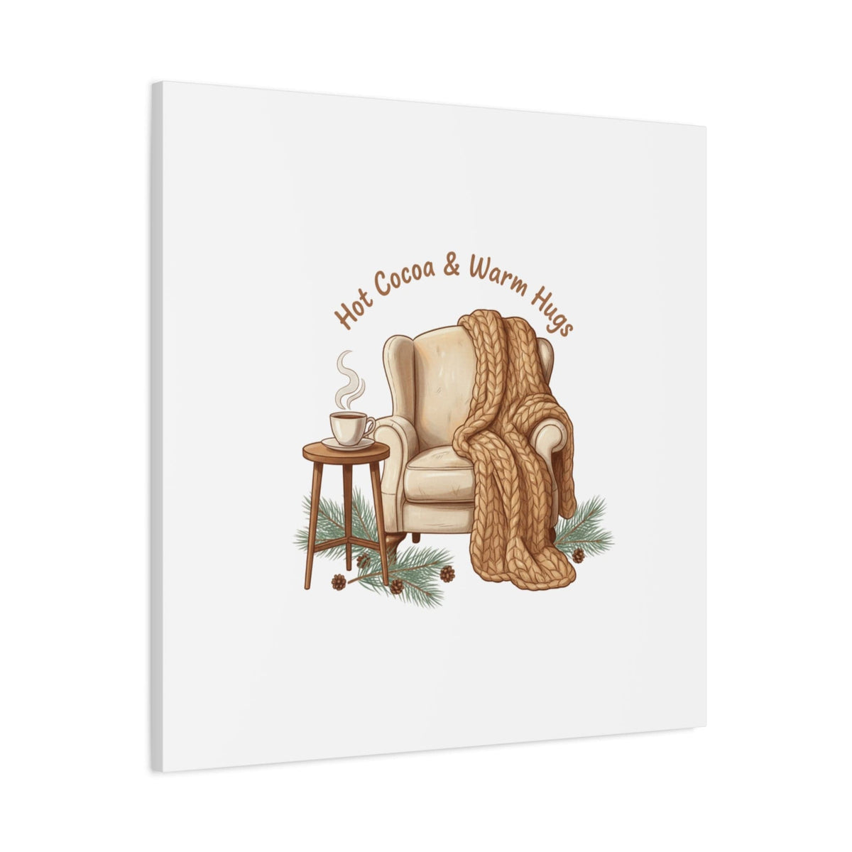 Hot Cocoa & Warm Hugs Canvas | cozycore hygge snuggle season