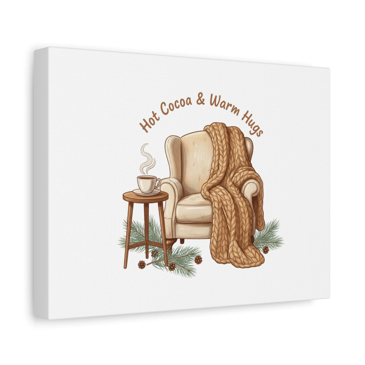 Hot Cocoa & Warm Hugs Canvas | cozycore hygge snuggle season