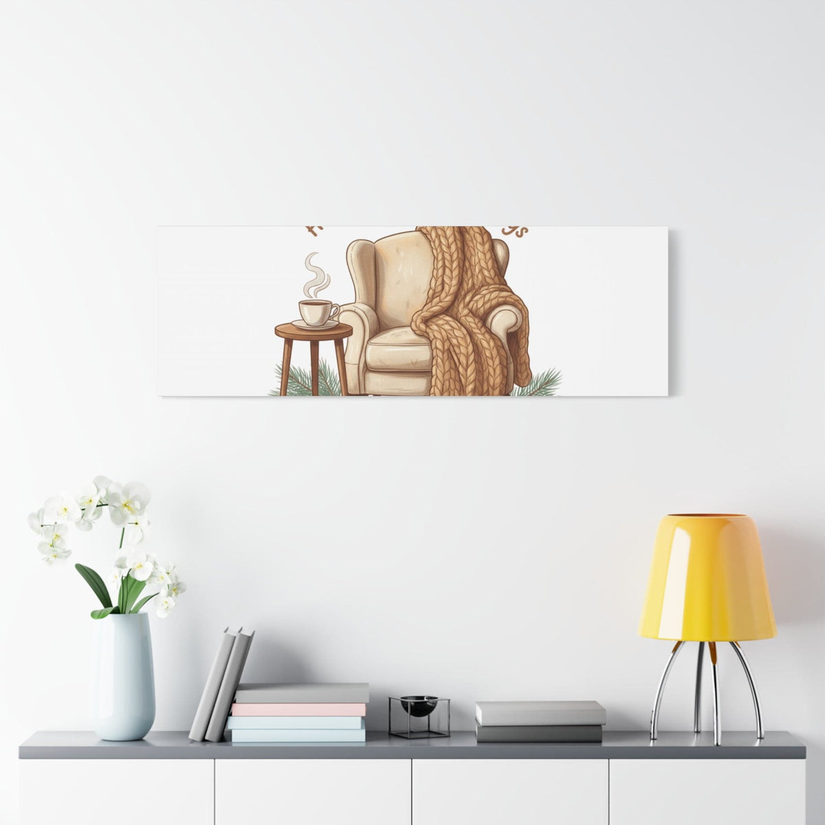 Hot Cocoa & Warm Hugs Canvas | cozycore hygge snuggle season