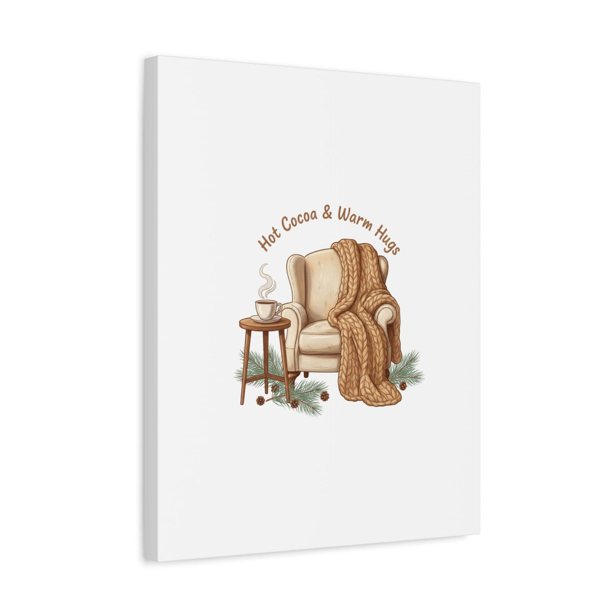 Hot Cocoa & Warm Hugs Canvas | cozycore hygge snuggle season