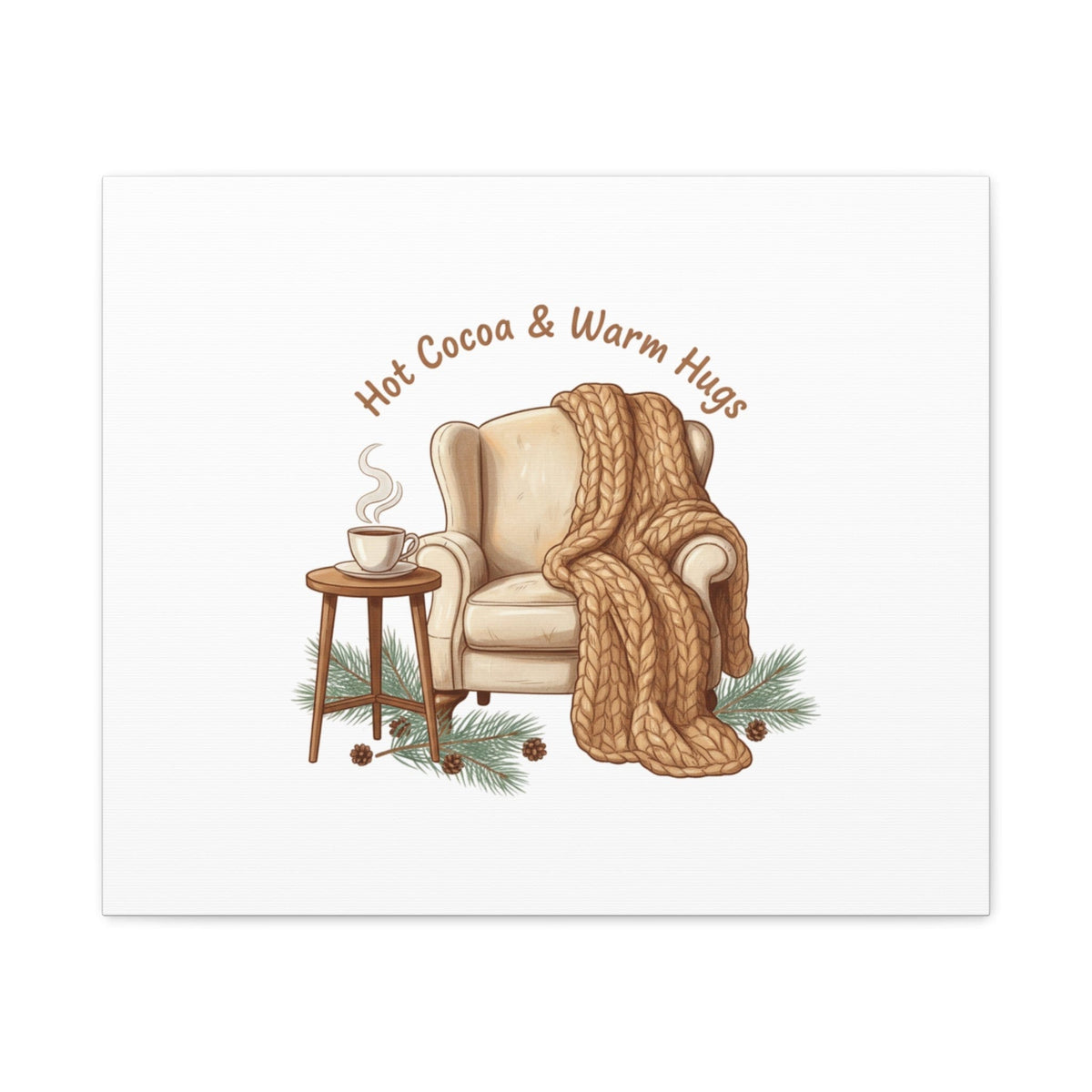 Hot Cocoa & Warm Hugs Canvas | cozycore hygge snuggle season