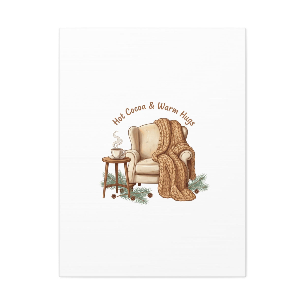 Hot Cocoa & Warm Hugs Canvas | cozycore hygge snuggle season