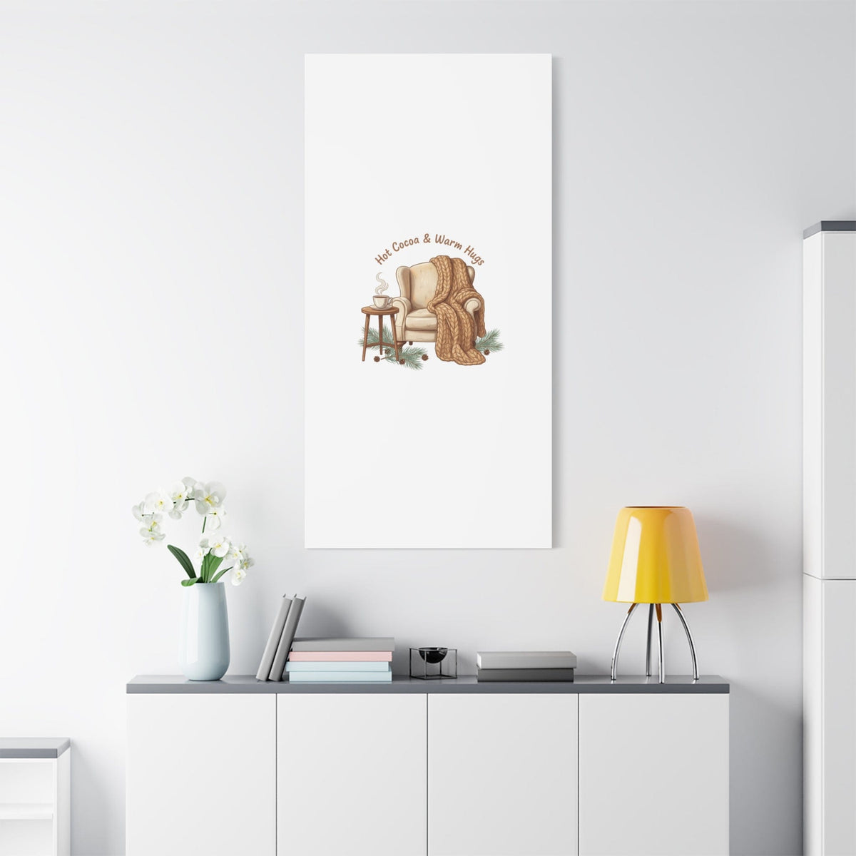 Hot Cocoa & Warm Hugs Canvas | cozycore hygge snuggle season