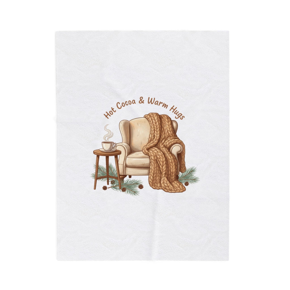 Hot Cocoa & Warm Hugs Velveteen Plush Blanket | cozycore, hygge