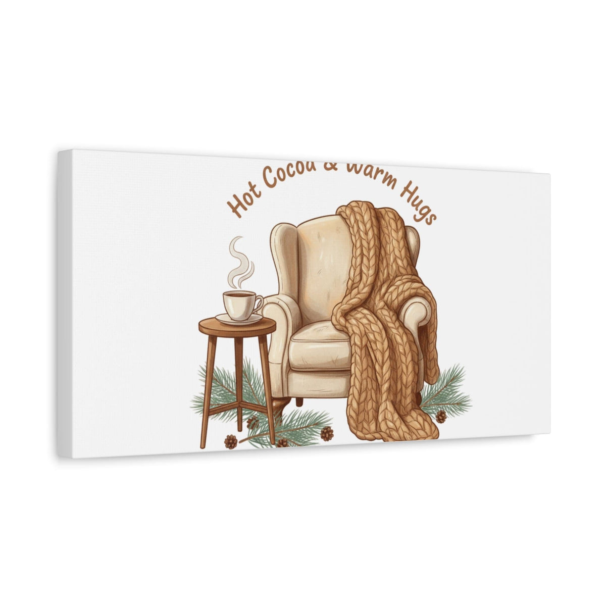 Hot Cocoa & Warm Hugs Canvas | cozycore hygge snuggle season