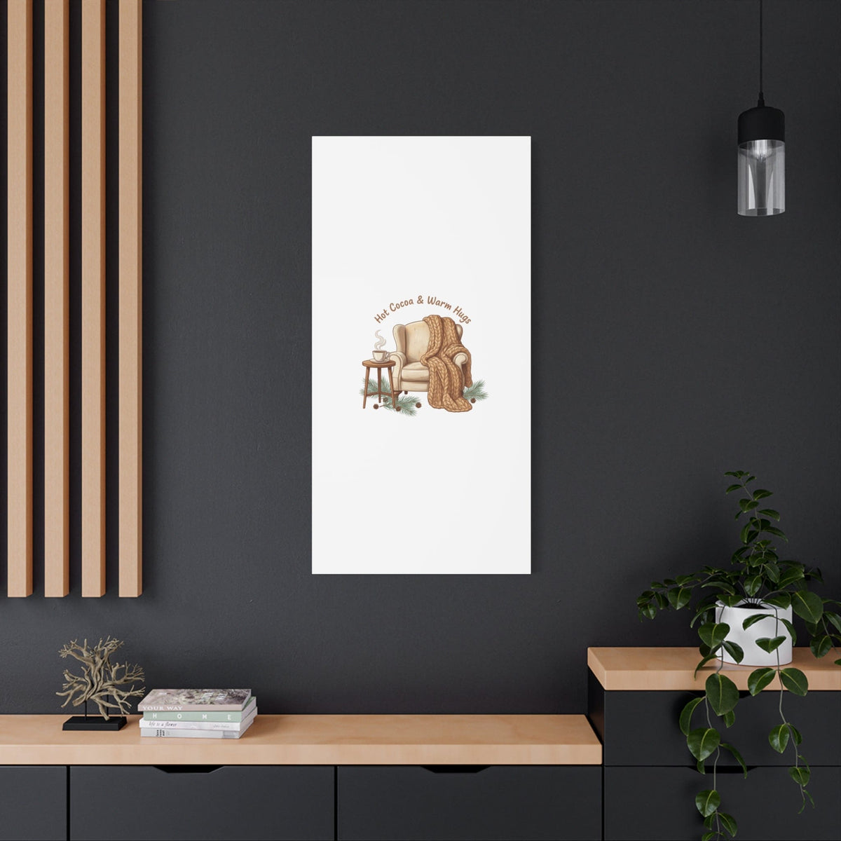 Hot Cocoa & Warm Hugs Canvas | cozycore hygge snuggle season