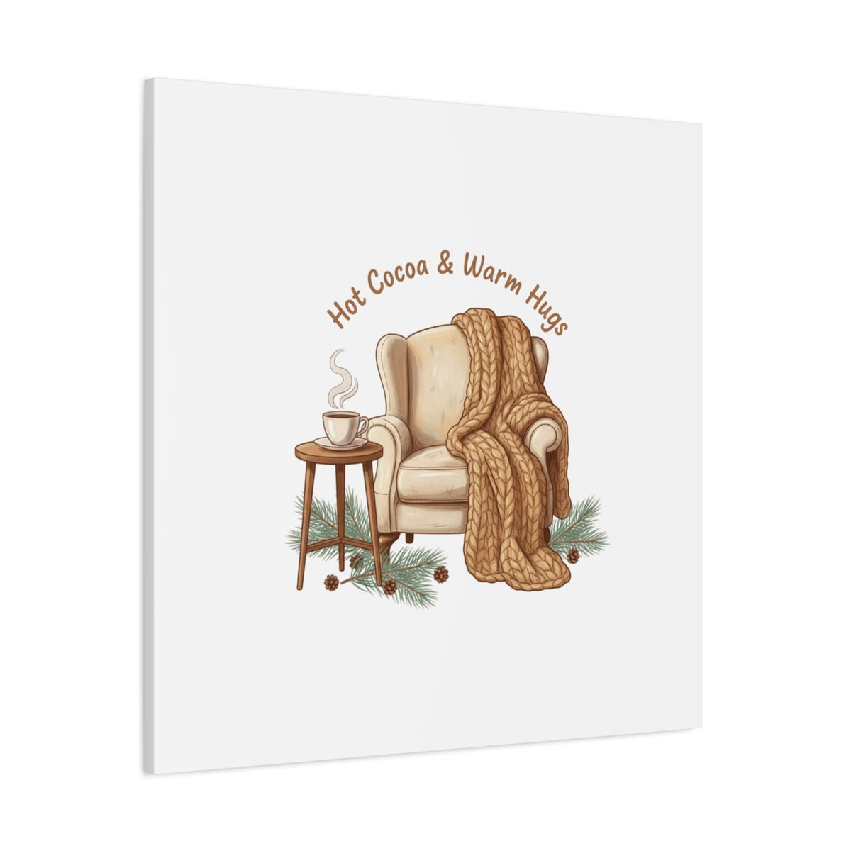 Hot Cocoa & Warm Hugs Canvas | cozycore hygge snuggle season