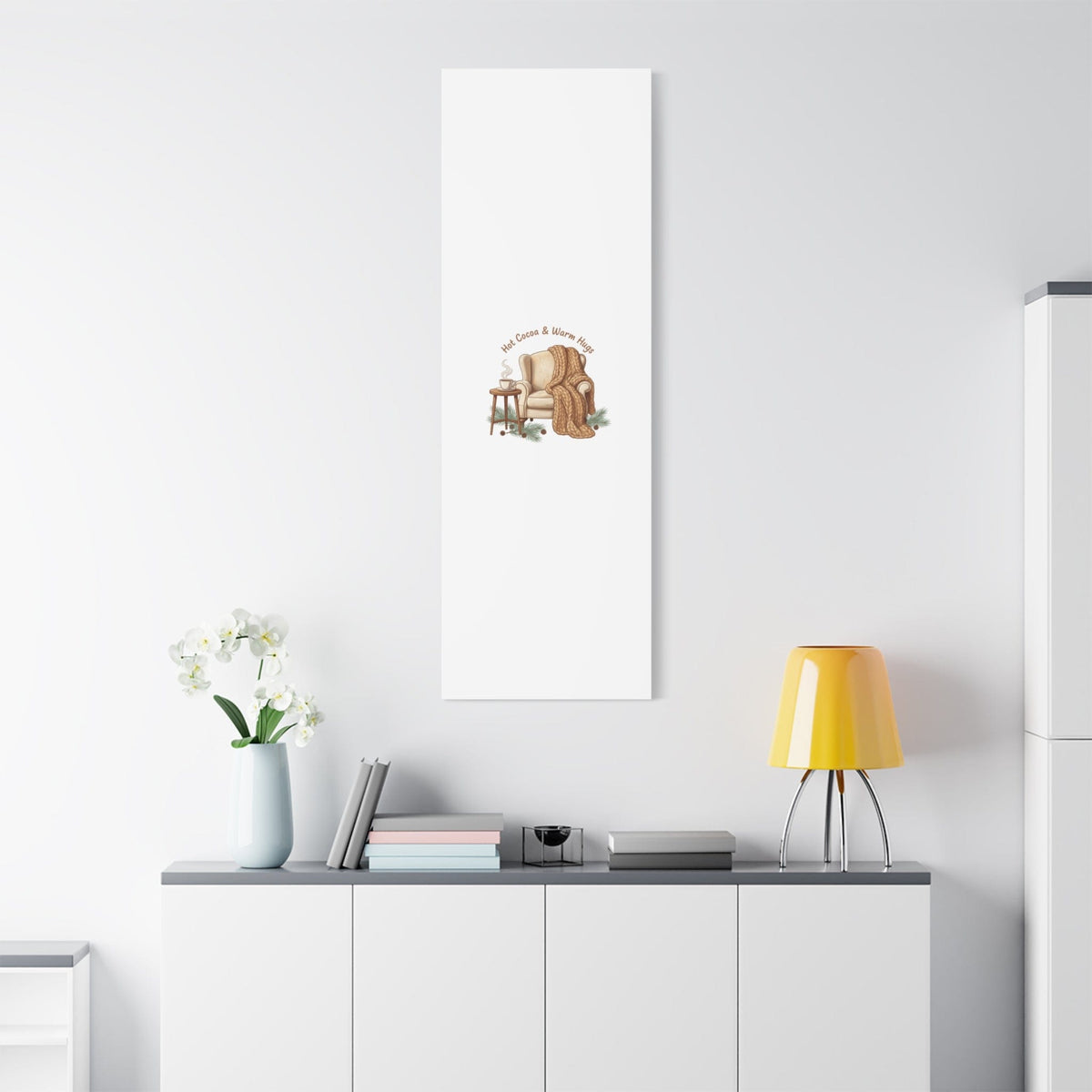 Hot Cocoa & Warm Hugs Canvas | cozycore hygge snuggle season
