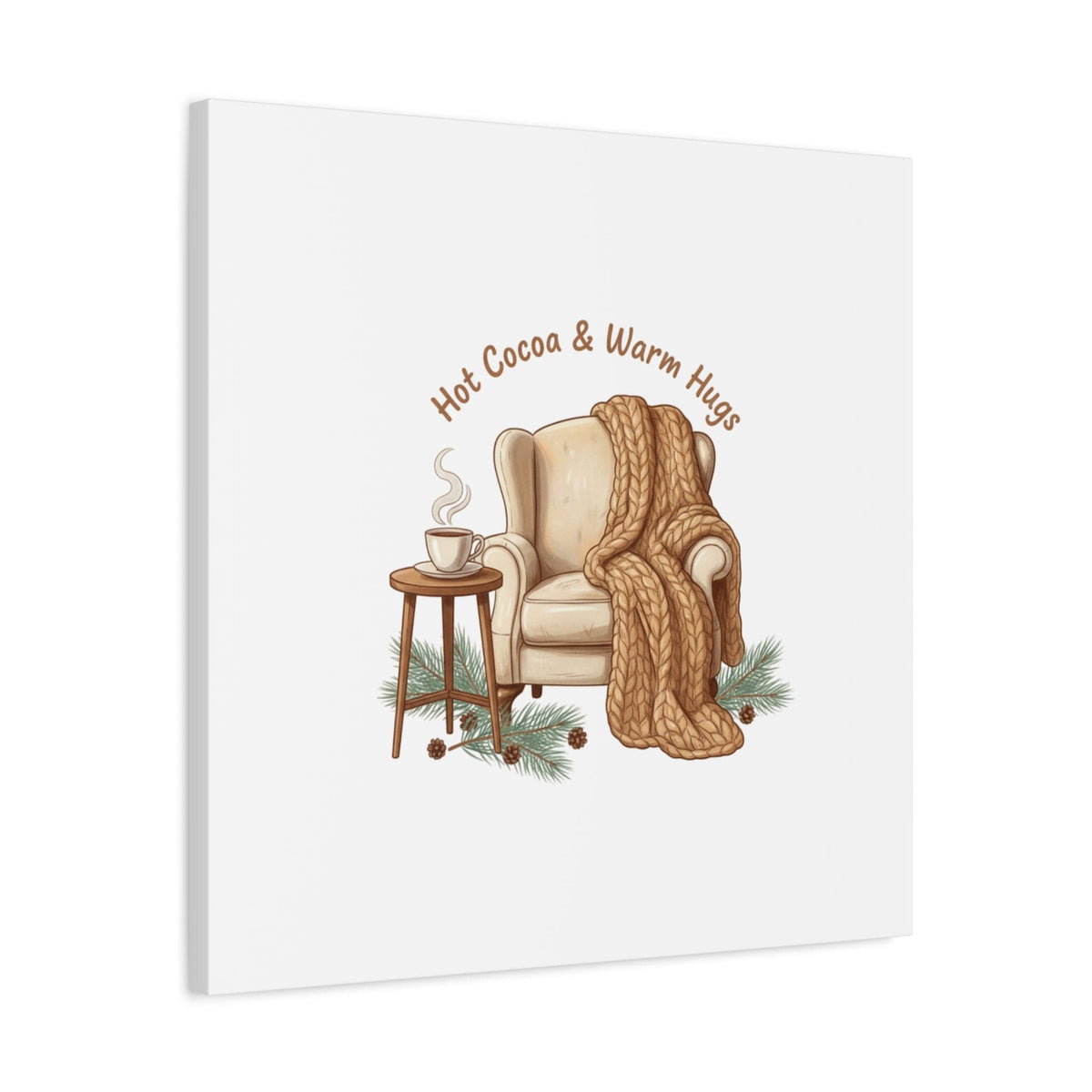 Hot Cocoa & Warm Hugs Canvas | cozycore hygge snuggle season