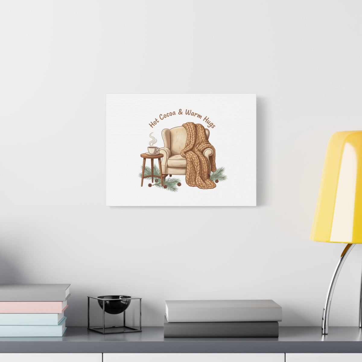 Hot Cocoa & Warm Hugs Canvas | cozycore hygge snuggle season