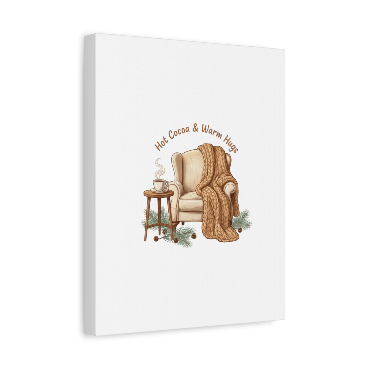 Hot Cocoa & Warm Hugs Canvas | cozycore hygge snuggle season