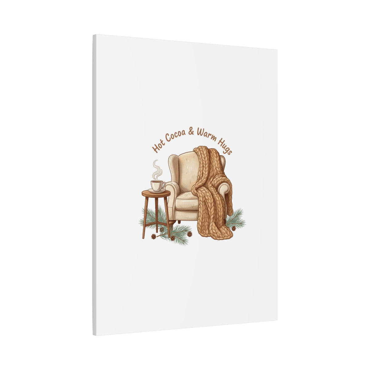 Hot Cocoa & Warm Hugs Canvas | cozycore hygge snuggle season