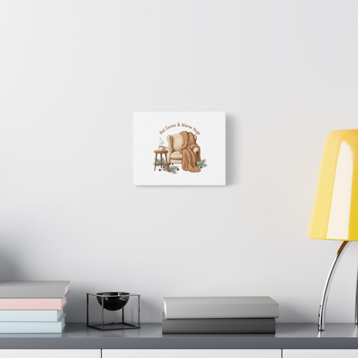Hot Cocoa & Warm Hugs Canvas | cozycore hygge snuggle season