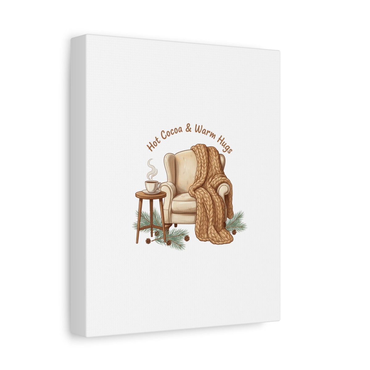 Hot Cocoa & Warm Hugs Canvas | cozycore hygge snuggle season