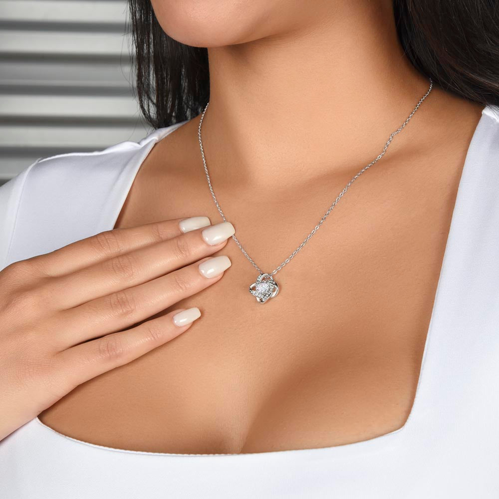Love Knot Necklace for Wife - "You Are The Best Thing That Ever Happened To Me" - Message Card Gift Set