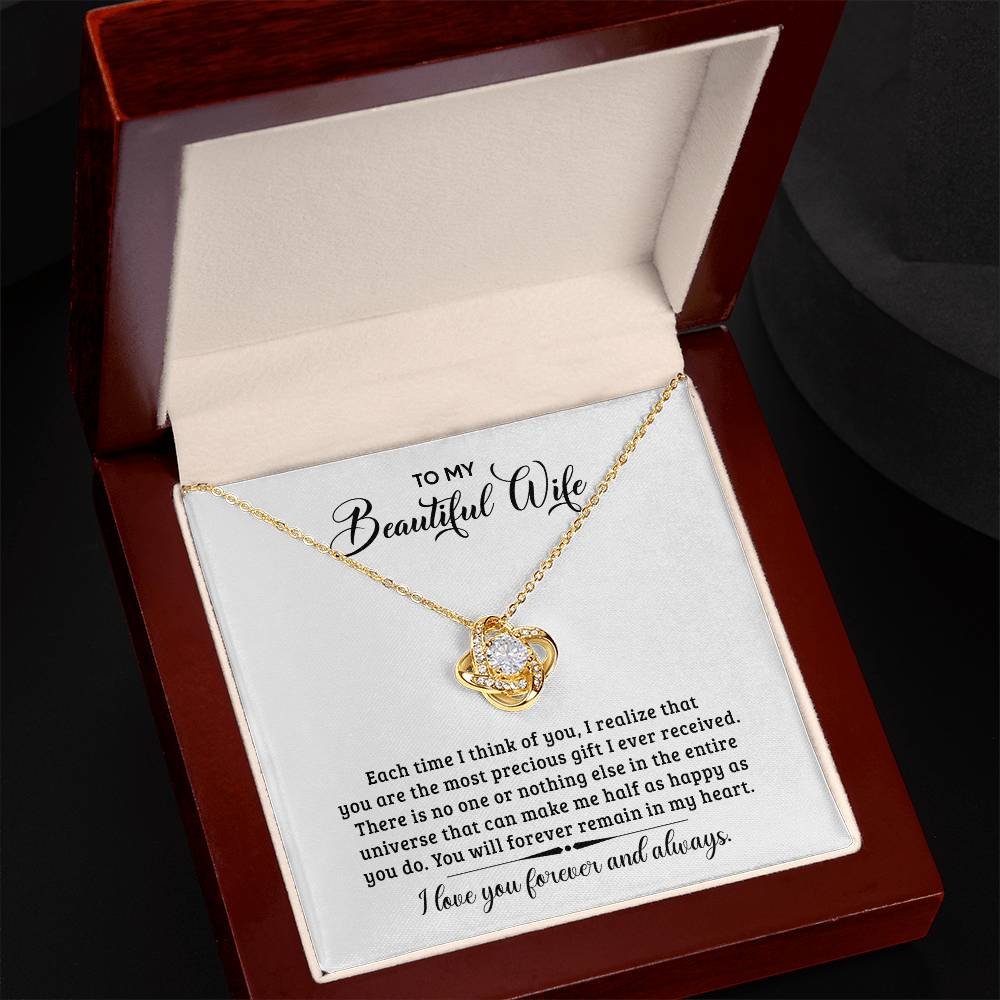 Love Knot Necklace for Wife - "I Love You, Forever and Always" - Our Love Jewelry